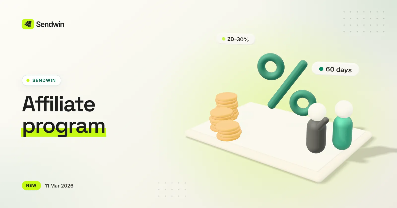 The Sendwin affiliate program — illustration