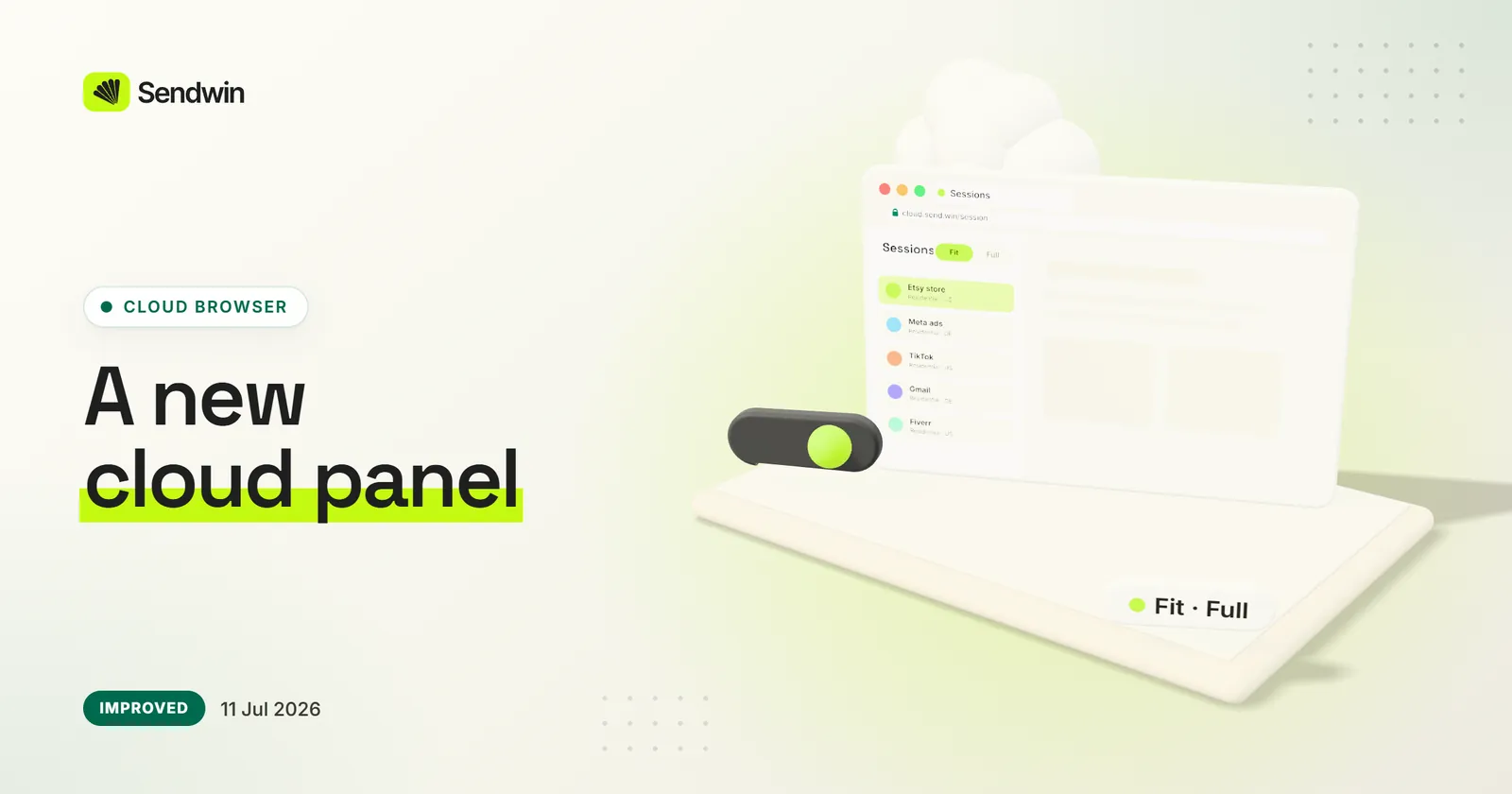 A redesigned cloud browser panel — illustration