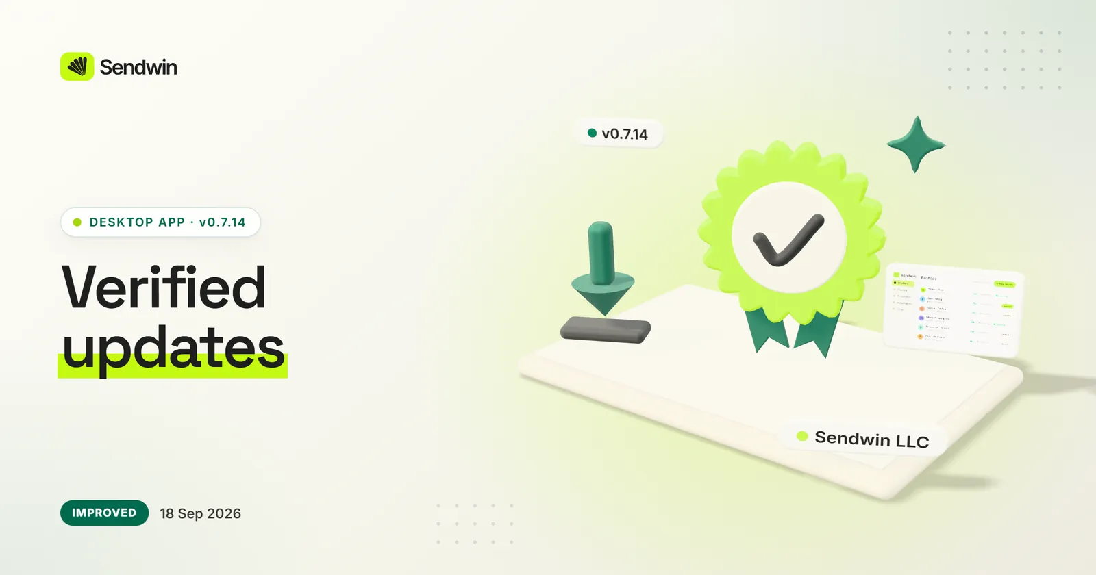 Sendwin Browser 0.7.14: verified updates and a sharper look — illustration