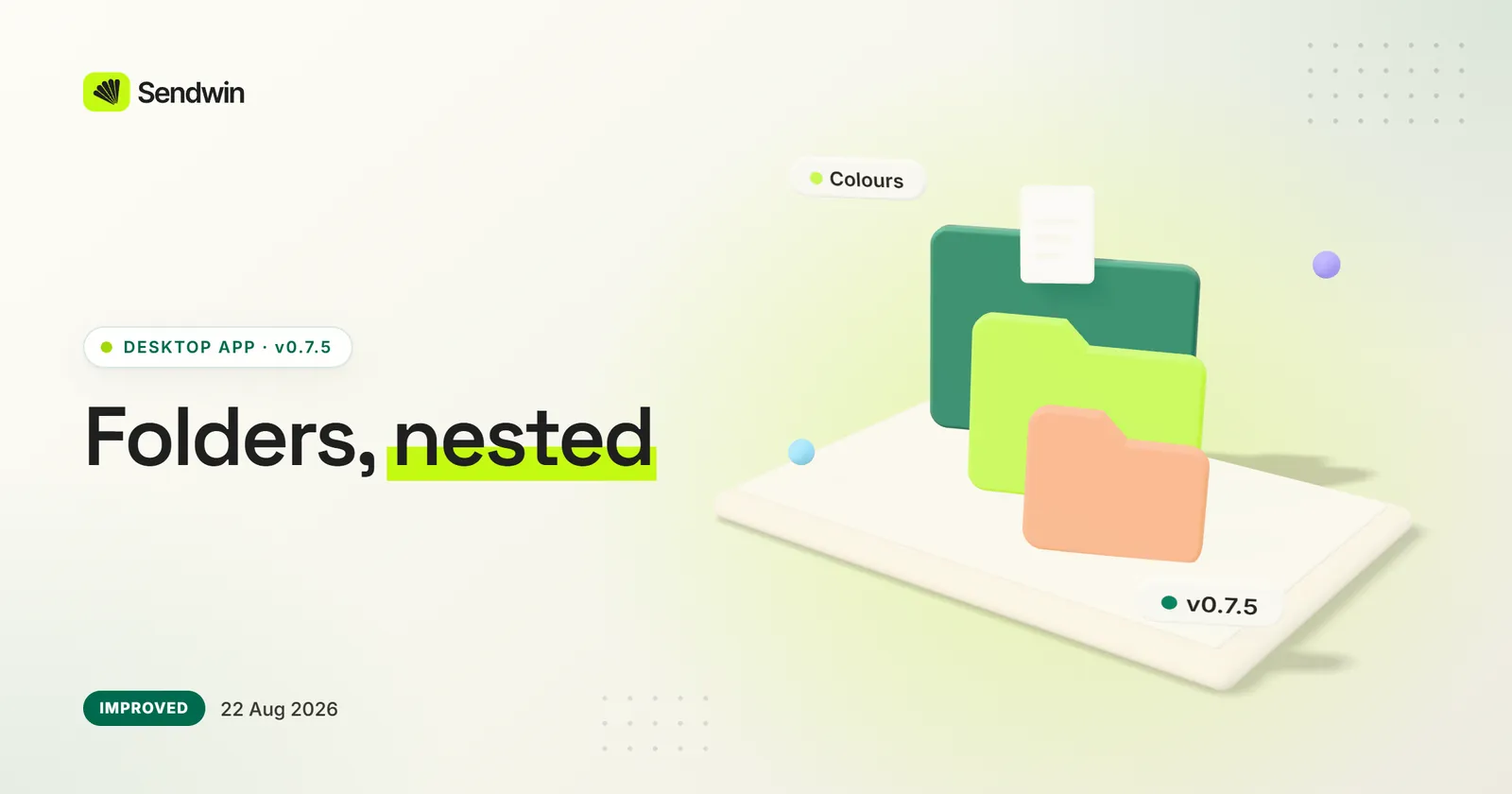 Folder colours, a tidier sidebar and a calmer app — illustration