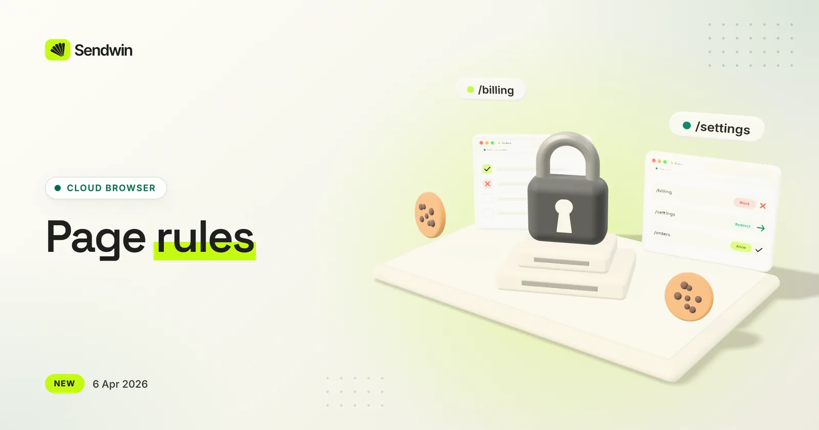 Page rules: block or redirect pages in shared sessions — illustration