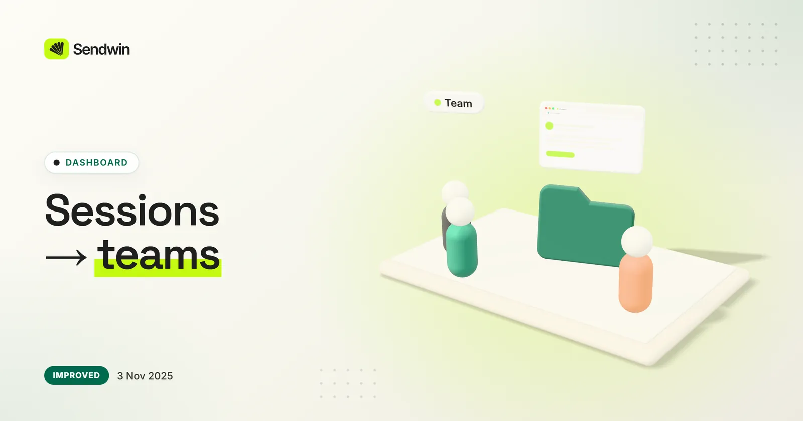 Move a saved session into a team — illustration