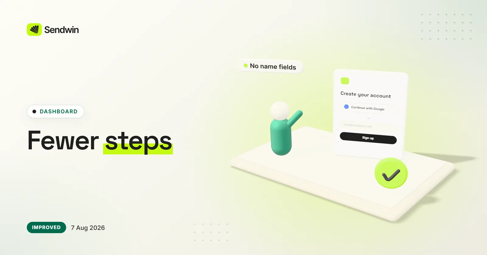 Sign up in fewer steps — illustration